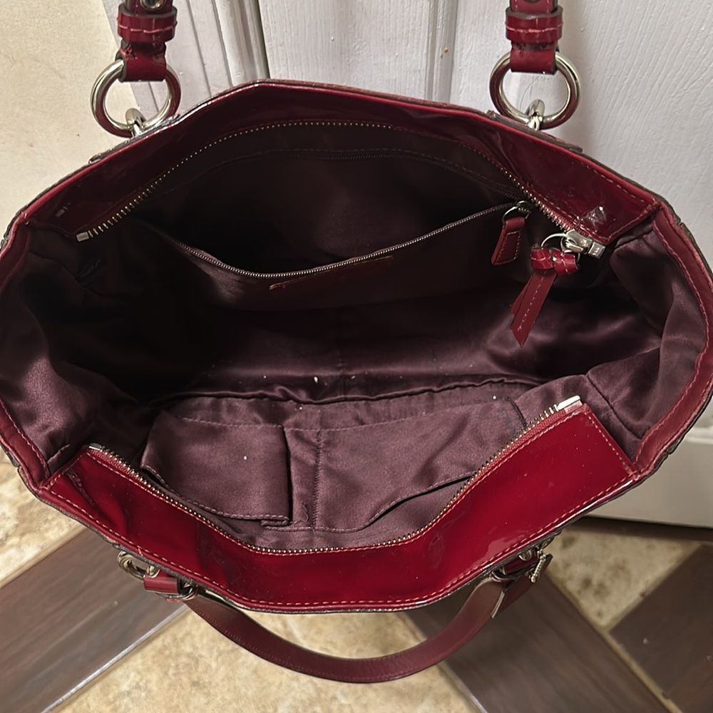 Red authentic Coach purse - Picture 5 of 8